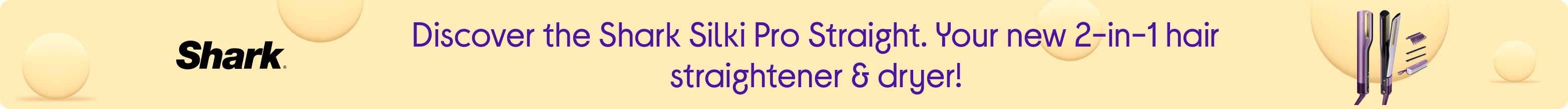 Discover the Shark Silki Pro Straight. Your new 2-in-1 hair straightener & dryer!