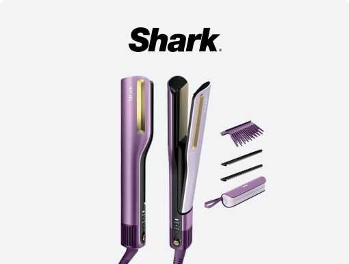 SHARK SilkiPro Straight HT401UKPU Hair Straightener & Dryer with Logo.