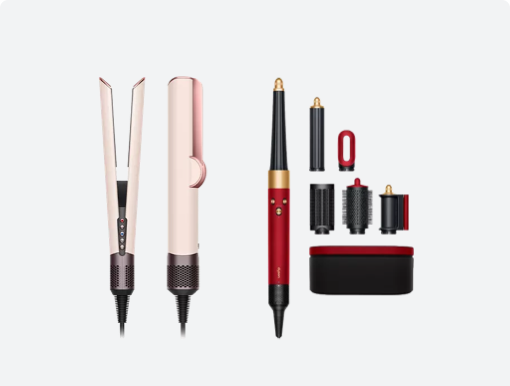 DYSON Airstrait Hair Straightener, DYSON Airwrap I.D. Straight + Wavy Multi-Styler & Dryer.