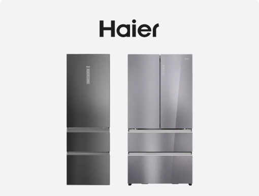 HAIER Fridge Freezer, HAIER Series 7 Fridge Freezer with logo.