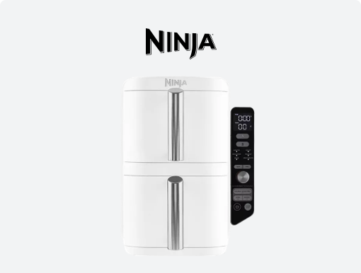 Ninja Double Stack XL 2 Drawer Air Fryer with logo.