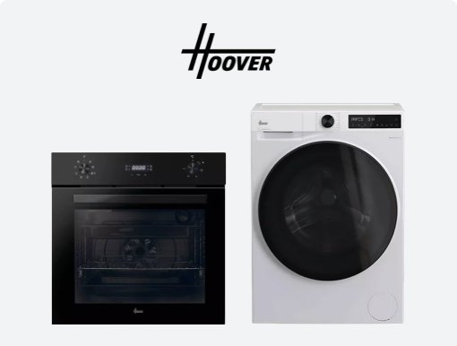 HOOVER Pro Wash 1400 Spin Washing Machine, Air Fry Electric Oven with Logo.