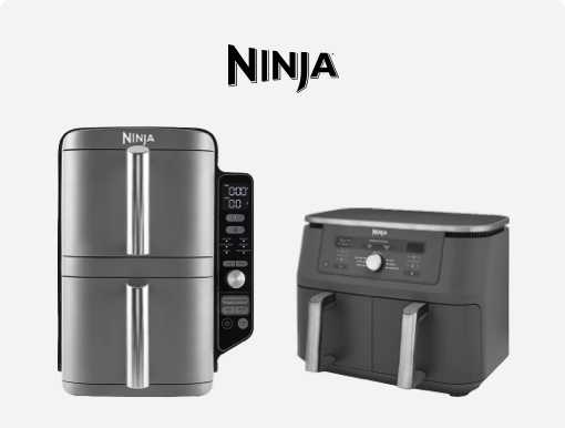 NINJA MAX Dual Zone DZ400UK Air Fryer, NINJA Double Stack XL SL400UK Air Fryer with Logo.